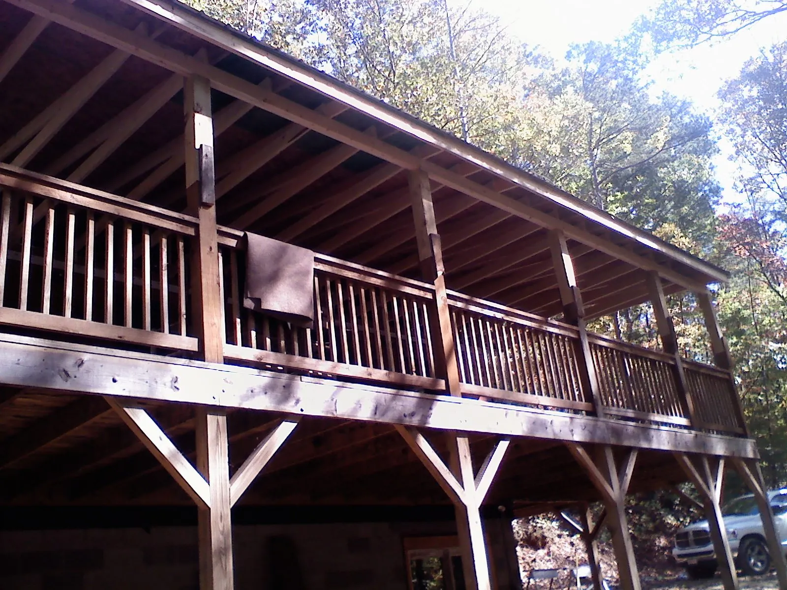Timber framing under a new elevated porch and deck — Roof Leak Repair in Stantonsburg by Roofing Brothers